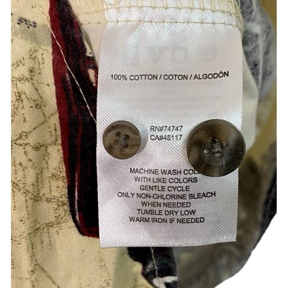 Red Head Shirt Men's Size Large Route 66 Vintage Cars Pocket Button Front Yellow - Picture 4 of 7